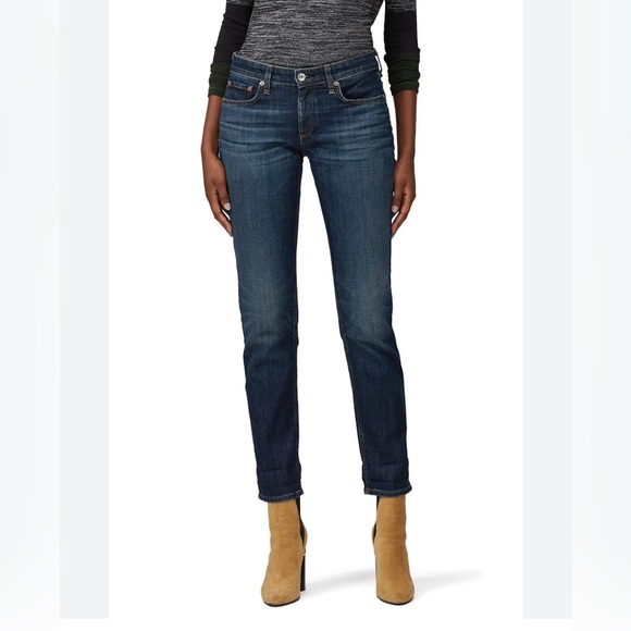 Rag & Bone Dre Dark Blue Straight Leg Jeans - Picture 2 of 7